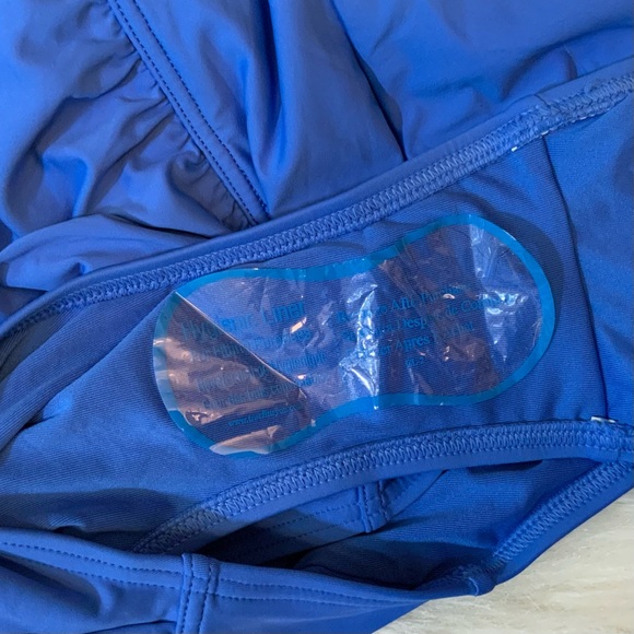 DKNY Bright Blue One-Piece Swim Suit with Twist Front - Picture 6 of 9